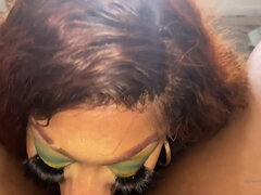 Horny black BBW mom hard sex