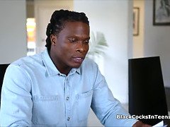 アフリカ人, デカチン, 黒人, フェラチオ, ハードコア, 異人種間, 現実, ティーン