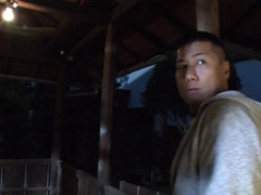 Unbelievable Japanese Ryoko Murakami is making a perfect Blowjob in outdoor