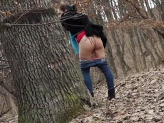 Sucer une bite, Petit ami, Brunette brune, Femelle, Masturbation, De plein air, Pisser