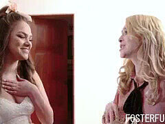 Foster siblings vie for mom's affection in bedroom - Alix Lynx & Athena Faris