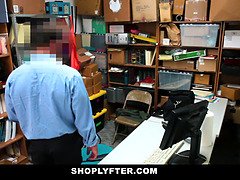 Alex Harper's tight pussy gets punished with a hard cock while being stripped and blackmailed in shoplifting video