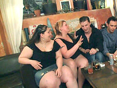 large tits soiree with striping and meatpipe sucking