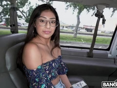 Driver with a big dick drills a slutty slender teen Binky Beaz