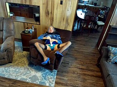 女装男装, フェティッシュ, 熟年, パンティ, 穴開きパンティ, サテン, 一人, ウェブカメラ