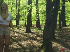Girlfriends Secret Tryst Discovered - Nathaly Cherie in lesbian threesome after forest walk