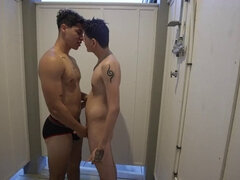 NastyTwinks - Outdoor Shower - Jay Angelo takes a shower outside when Jordan Haze watches him and fun ensues