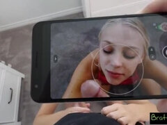 Step Brother Surprised by Blonde Petite's Bigger Tits - Braylin Bailey S20:E4