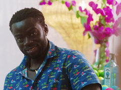 ビーチ, 黒人, ブロンド, フェラチオ, 顔射, 手コキする, 馬乗り, オッパイの