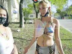 フェラチオ, 茶髪の, ズームショット, グループ, Hd, オージー, ティーン, オッパイの