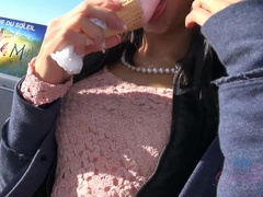 露出狂, 彼女, ラティーナ, 小柄, ガリガリ, スペイン人, ストリップ, オッパイの