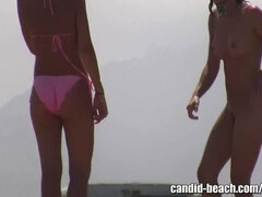 Strand, Braunhaarige, Hd, Milf, Mutti, Öffentlich, Spion, Titten