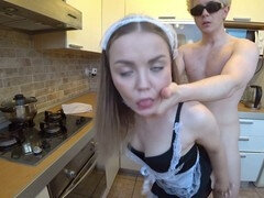 イく瞬間, 眼鏡, キッチン, メイド, 小柄, 奴隷, ストッキング