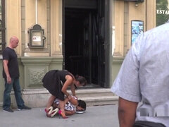 美人, 巨乳な, ハードコア, 裸, 乳首, オーガズム, アウトドア, 公共