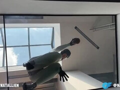 Natallien's Latex Suit Creamy Dildo Fuck - BDSM Creampie & Orgasm