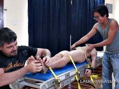 Asiático, Amarrada, Pies, Fetiche