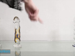 Grosser arsch, Grosse titten, Blondine, Blasen, Spermaladung, Dildo, Hundestellung, Titten