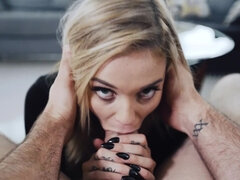 Kali Roses gives BJ and gets fucked with her panties on