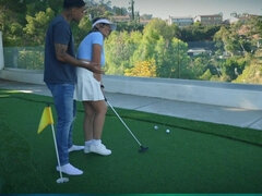 Big ass brunette golf player with big natural tits Ella Knox - How To Golf - hardcore with cumshot