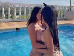 Red-hot Jenifer play in public pool. gonzo porn.