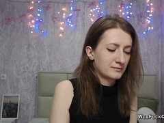 Brunette amateur babe teasing viewers on webcam