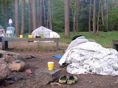 Sneaky Push Inside While Her Husband Still In Tent