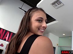 Anal, Beauté, Grosse bite, Sucer une bite, Brunette brune, Lécher le sphincter, Rugueux, Jouets