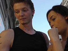 Blowjob, Brunette, Cuckold, European, Money, Petite, Reality, Tits