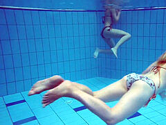 Marusia and Melisa Darkova underwater lesbos