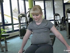 Gym Workout with Buxom Euro Lesbians - Big Natural Boobies