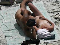 Strand, Blond, Vriendje, Flashing, Openbaar, Tieten likken
