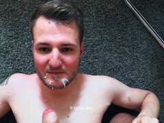 Enthousiasteling, Auditie, Sperma in gezicht, Homo