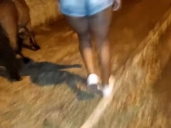 AliceHot and BrenoHot: Brunette Cousin Gets Anal in the Street After Bailao