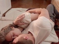 素人, カップル, 自家製, キス, 淫乱熟女