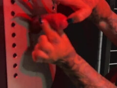 Danish Mistress Gloryhole Handjob & BDSM Punishment for Slave - Mature MILF in Latex