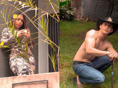 Brunette MILF hires muscular gardener for special jobs - Kataleya Gil & Lian Grey