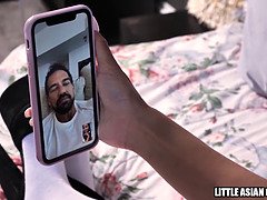 Asiatique, Sucer une bite, Queue, Hd, Jarretelles, Suçant, Professeur, Nénés