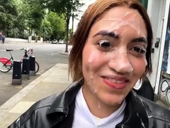 Leie, Blasen, Viele männer bespritzen eine frau, Spermaladung, Aufs gesicht abspritzen, Rotschopf