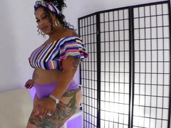 Sugar Jones Stripes - Ebony MILF Solo