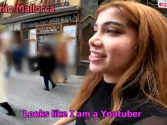 Sucer une bite, Queue, Faciale, Hard, Fille latino, Public, Rugueux, Pute
