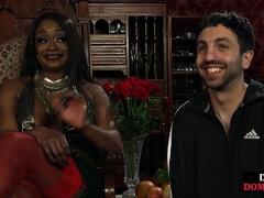 Ebony strapon domina fucking dude