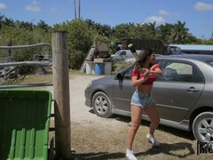 美女, デカチン, フェラチオ, 茶髪の, イマラチオ, 馬乗り