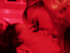 Lilly Bell and adorable Sabina Rouge lick pussies in the red room
