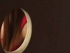 デカパイ, フェラチオ, 茶髪の, イく瞬間, のぞき穴, オッパイの