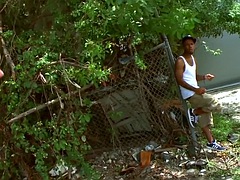 Amateur, Anal, Negro, Ébano, Gay, Al aire libre, Público, Tatuaje