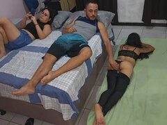 Hd, Huisgemaakt, Man, Latijnse vrouw, Orgie, Swinger, Trio, Vrouw