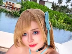 Amateur, Bikini, Rubia, Al aire libre, Sexo soft, Solo