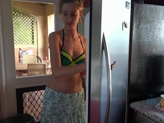 Enthousiasteling, Strand, Vies, Vriendin, Kut duiken, Douche, Mager, Rok