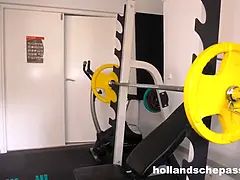 Enthousiasteling, Vriendje, Stel, Sportzaal, Hd, Likken, Kut duiken, Roodharige vrouw