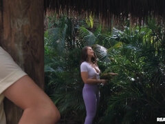 Stepmom's Gardener Surprise Threesome Sex